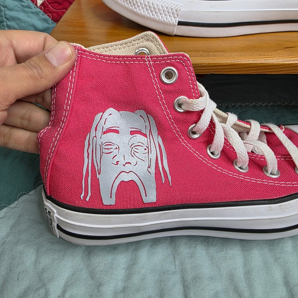 Converse Chuck Taylor Custom High Top Pink Travis Scott Wish You Were Here M3 W5 - Picture 2 of 10